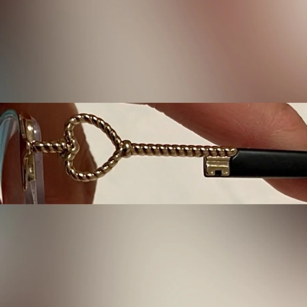 Tiffany & CO Metal Eyeglass Frames Heart & Twist shaped upper shank - Gold Color